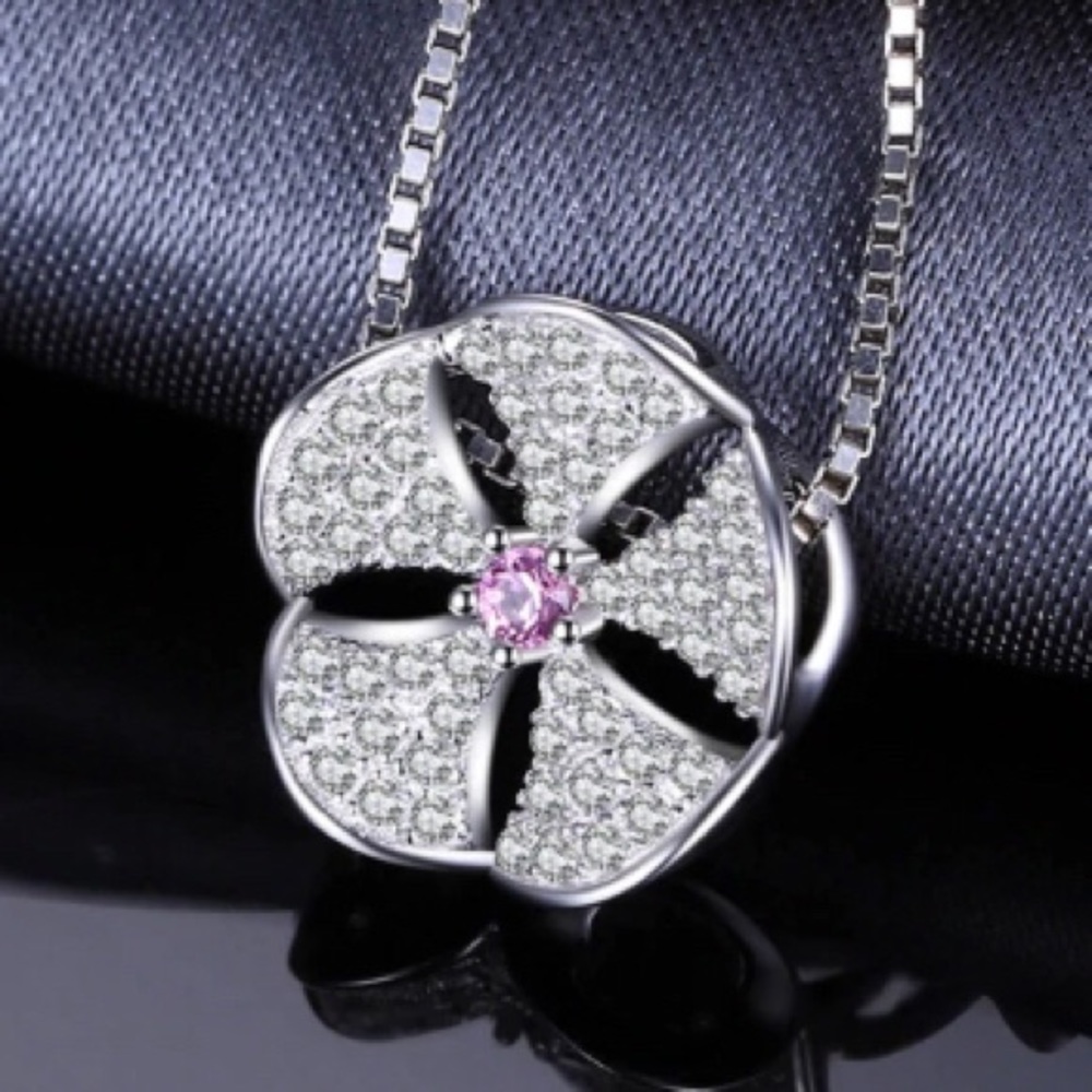 🆕925 Pink Sapphire AAA CZ Pendant